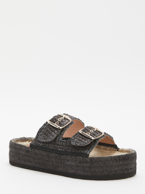 Женские шлепанцы LOVE MOSCHINO LOVE MOSCHINO ROPE, Артикул JA28393G, черный | 4404103. Ракурс 3