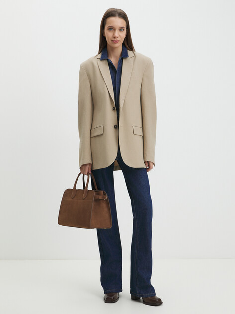 Женский тоут CALZETTI, Артикул ASHLEY MEDIUM, бежево-коричневый | 4406305. Ракурс 2