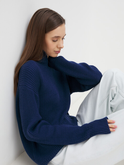 Женский свитер MAISON DAVID, Артикул 2024-059-1, сапфировый | 4406539. Ракурс 5