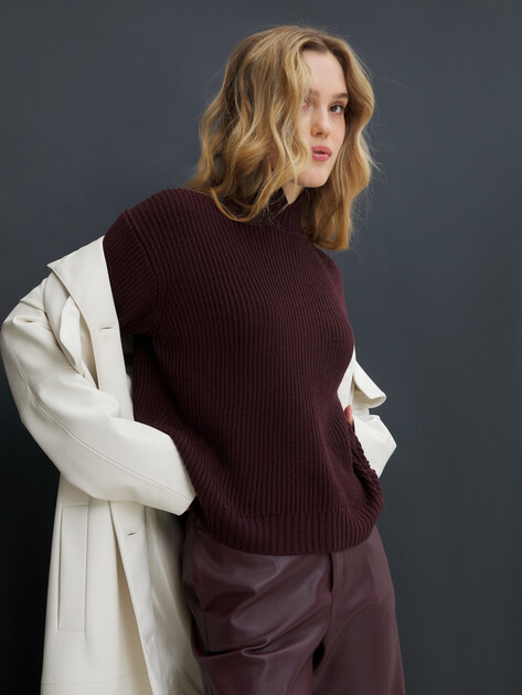 Женский свитер MAISON DAVID, Артикул 2024-059-1, каштановый | 4406560. Ракурс 5