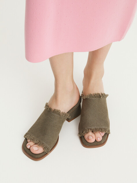 Мюли из денима TENDANCE, Артикул SW503-6, хаки | 4409331. Ракурс 2 Мюли из денима TENDANCE, Артикул SW503-6, хаки | 4409331. Ракурс 2