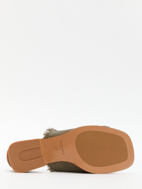 Мюли из денима TENDANCE, Артикул SW503-6, хаки | 4409331. Ракурс 4 Мюли из денима TENDANCE, Артикул SW503-6, хаки | 4409331. Ракурс 4