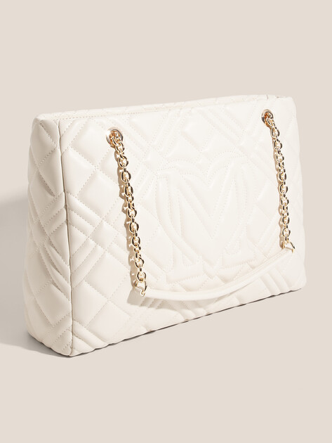 Женская сумка  LOVE MOSCHINO QUILTED BAG, Артикул JC4145PP SS25, молочно-белый | 4410249. Ракурс 3