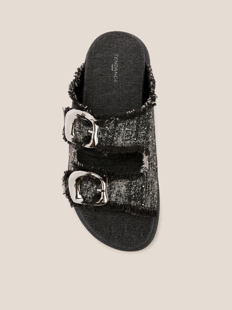 Женские шлепанцы из денима TENDANCE, Артикул DL2510-1, черный | 4411588. Ракурс 4