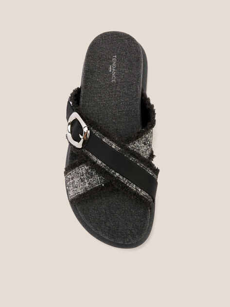 Женские шлепанцы из денима TENDANCE, Артикул DL2510-3, черный | 4411605. Ракурс 4 Женские шлепанцы из денима TENDANCE, Артикул DL2510-3, черный | 4411605. Ракурс 4