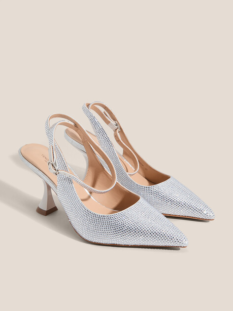 Женские туфли с открытой пяткой (слинг-бэк) TENDANCE, Артикул GLC4900-01, серебряный | 4414207. Ракурс 3