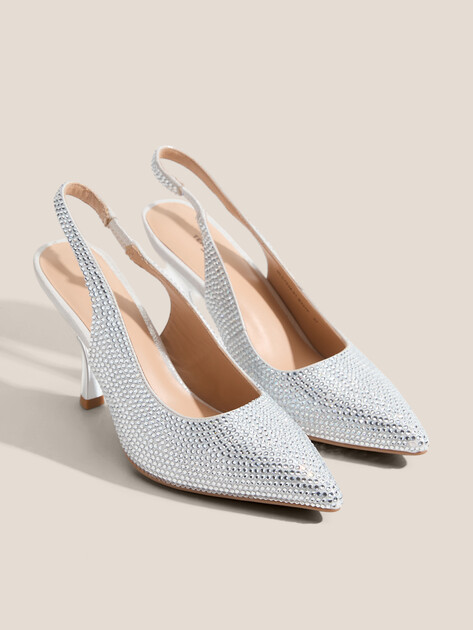 Женские туфли с открытой пяткой (слинг-бэк) TENDANCE, Артикул GLC7534-01, серебряный | 4414992. Ракурс 2