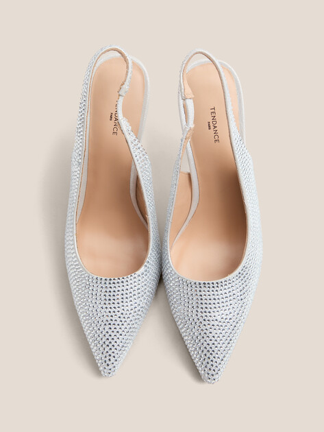 Женские туфли с открытой пяткой (слинг-бэк) TENDANCE, Артикул GLC7534-01, серебряный | 4414992. Ракурс 4
