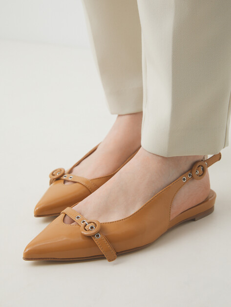 Балетки с открытой пяткой (слинг-бэк) HALMANERA LAS, Артикул LAS39, карамельный | 4417254. Ракурс 2 Балетки с открытой пяткой (слинг-бэк) HALMANERA LAS, Артикул LAS39, карамельный | 4417254. Ракурс 2