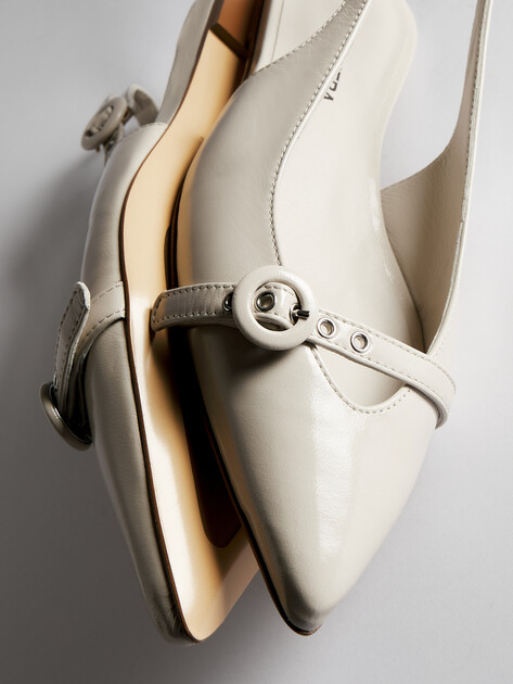 Балетки с открытой пяткой (слинг-бэк) HALMANERA LAS, Артикул LAS39, бежево-серый | 4417296. Ракурс 6