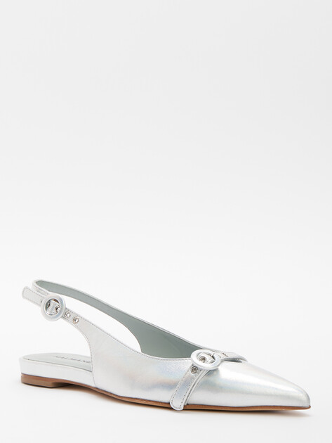 Балетки с открытой пяткой (слинг-бэк) HALMANERA LAS, Артикул LAS39, серебряный | 4417338. Ракурс 3
