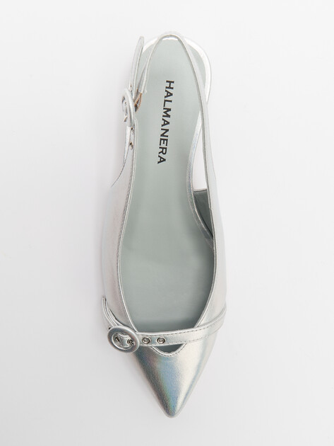 Балетки с открытой пяткой (слинг-бэк) HALMANERA LAS, Артикул LAS39, серебряный | 4417338. Ракурс 5