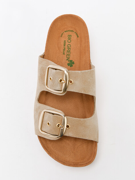 Женские шлепанцы BIO GREEN, Артикул 14411-W-PT150-1-RDV, пыльно-бежевый | 4419636. Ракурс 5