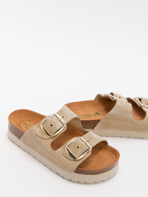 Женские шлепанцы BIO GREEN, Артикул 14411-W-PT150-1-RDV, пыльно-бежевый | 4419636. Ракурс 6