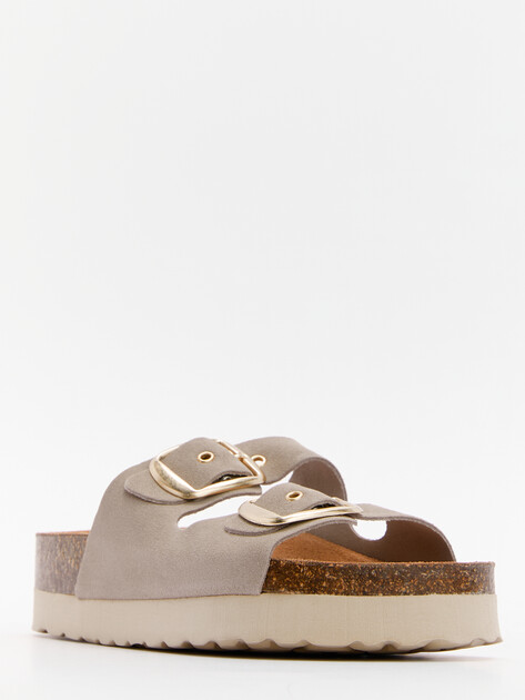 Женские шлепанцы BIO GREEN, Артикул 14411-W-PT150-1-RDV, бежево-серый | 4419714. Ракурс 3
