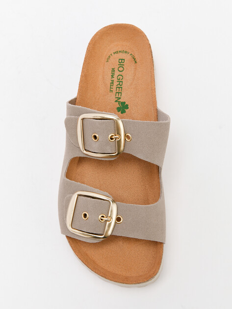 Женские шлепанцы BIO GREEN, Артикул 14411-W-PT150-1-RDV, бежево-серый | 4419714. Ракурс 5