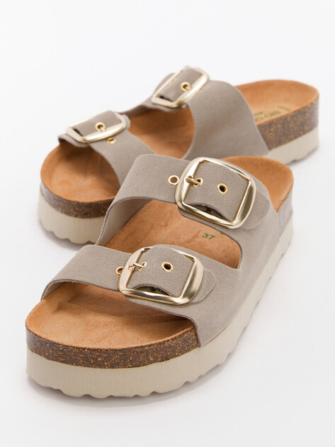 Женские шлепанцы BIO GREEN, Артикул 14411-W-PT150-1-RDV, бежево-серый | 4419714. Ракурс 6
