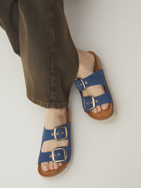 Женские шлепанцы BIO GREEN, Артикул 14411-W-PT150-1-RDV, серо-синий | 4419723. Ракурс 2