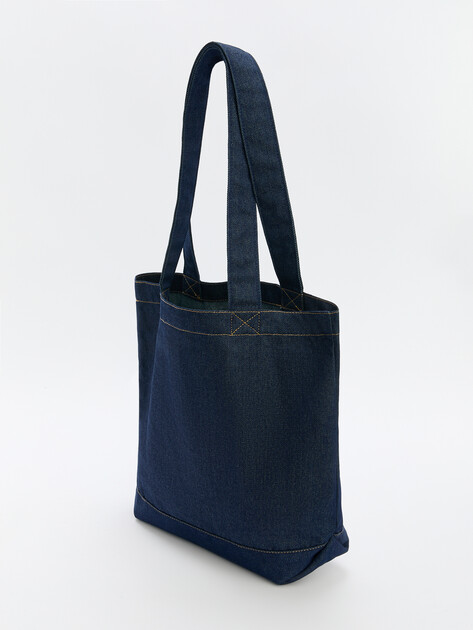 Женский шоппер из денима LEE COOPER, Артикул LC-SHOPPER-184SS, темно-синий | 4437604. Ракурс 4