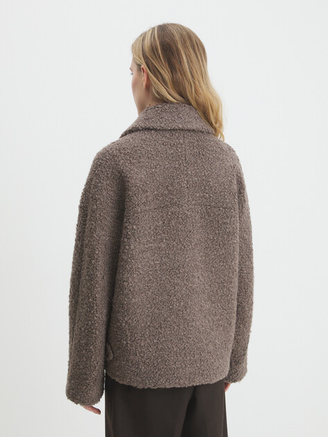 Женское полупальто MAISON DAVID, Артикул LILOU_ALPACO, коричнево-серый | 4439841. Ракурс 4