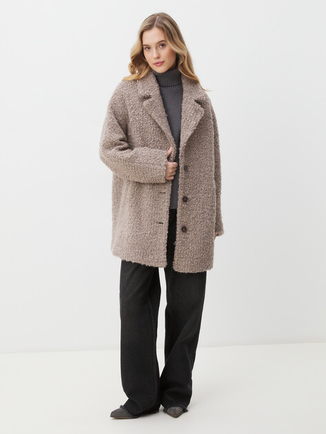 Женское полупальто MAISON DAVID DIANA_ALPACO, Артикул DIANA_ALPACO, бежево-серый | 4439872. Ракурс 2