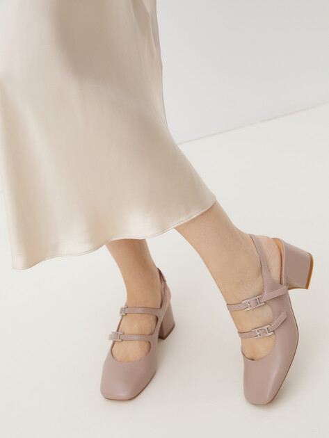 Женские туфли с открытой пяткой (слинг-бэк) TENDANCE, Артикул SW514A-6, розовато-бежевый | 4447720. Ракурс 2