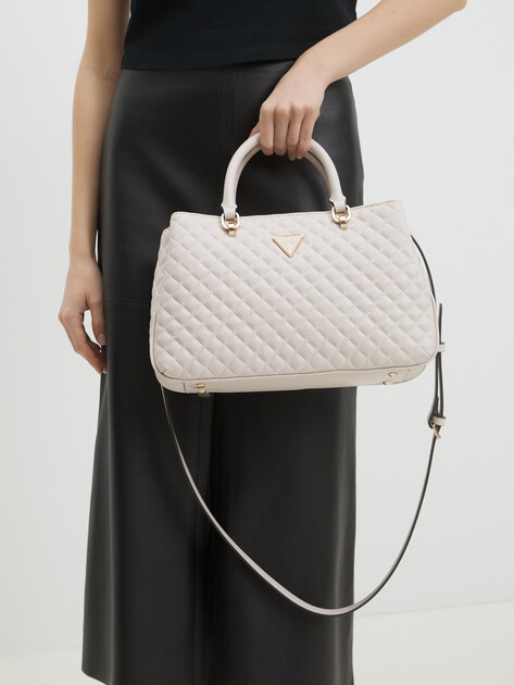 Женский тоут GUESS ECO RIANEE SATCHEL, Артикул HWEQG954106, бежево-серый | 4449652. Ракурс 2 Женский тоут GUESS ECO RIANEE SATCHEL, Артикул HWEQG954106, бежево-серый | 4449652. Ракурс 2