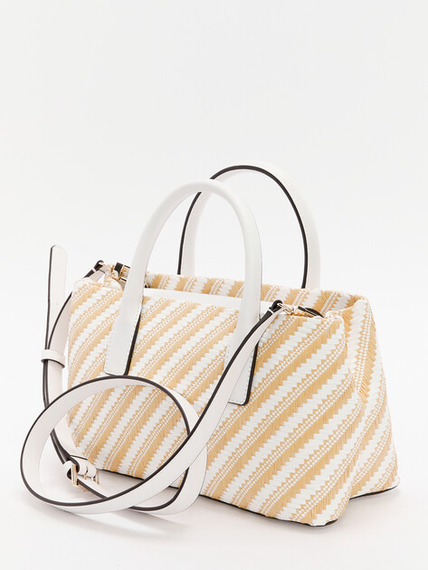 Сумка летняя с ручками GUESS SIMONA SMALL SATCHEL, Артикул HWWG9210050, светло-бежевый | 4449857. Ракурс 4 Сумка летняя с ручками GUESS SIMONA SMALL SATCHEL, Артикул HWWG9210050, светло-бежевый | 4449857. Ракурс 4