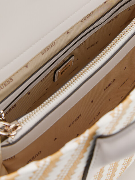 Сумка летняя с ручками GUESS SIMONA SMALL SATCHEL, Артикул HWWG9210050, светло-бежевый | 4449857. Ракурс 5 Сумка летняя с ручками GUESS SIMONA SMALL SATCHEL, Артикул HWWG9210050, светло-бежевый | 4449857. Ракурс 5