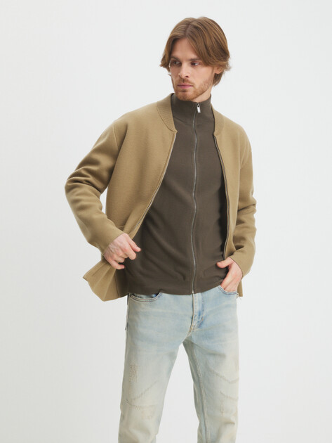Мужской кардиган MAISON DAVID, Артикул 2024-047, зелено-коричневый | 4450068. Ракурс 5