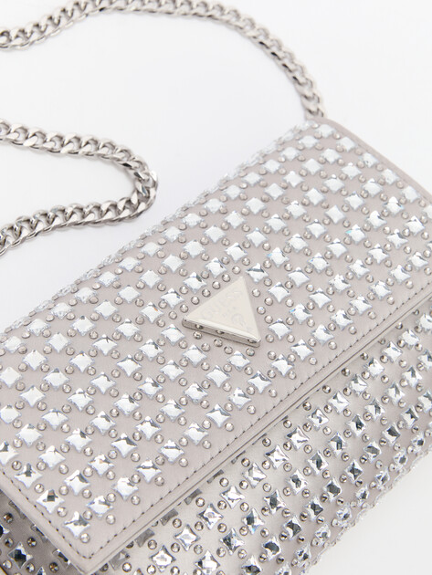 Клатч GUESS ZALINA FLAP CLUTCH, Артикул HWIY9350700, серебряный | 4450355. Ракурс 3