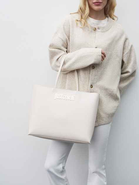 Женский тоут JUST CAVALLI METAL LETTERING, Артикул 78RA4BB9, молочно-белый | 4450814. Ракурс 5
