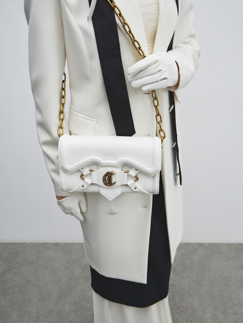 Женская сумка  JUST CAVALLI CROSSED LACES, Артикул 78RA4BL1, белый | 4450861. Ракурс 5