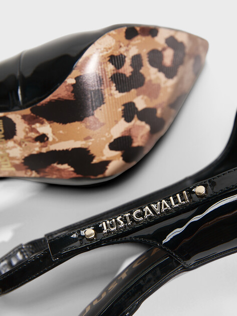 Женские туфли с открытой пяткой (слинг-бэк) JUST CAVALLI ALYSHA, Артикул 78RA3S02, черный | 4452212. Ракурс 3
