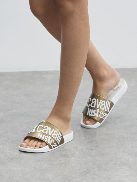 Женские сланцы JUST CAVALLI POOL, Артикул 78RA3SZ1, золотой | 4452360. Ракурс 6