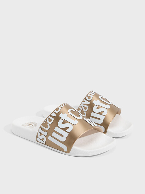 Женские сланцы JUST CAVALLI POOL, Артикул 78RA3SZ1, золотой | 4452360. Ракурс 2