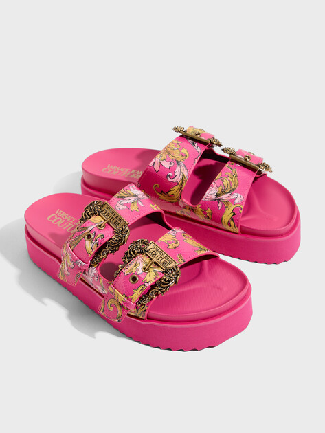 Женские шлепанцы VERSACE JEANS COUTURE ARIZONA, Артикул 78VA3SM1, темно-розовый | 4458967. Ракурс 2