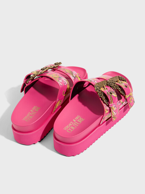 Женские шлепанцы VERSACE JEANS COUTURE ARIZONA, Артикул 78VA3SM1, темно-розовый | 4458967. Ракурс 5