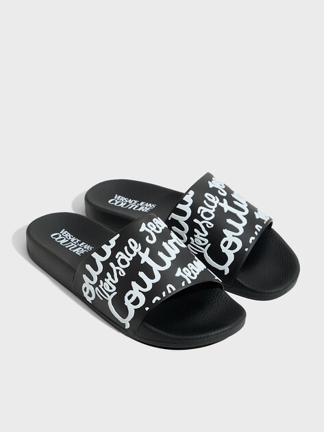 Женские сланцы VERSACE JEANS COUTURE SHELLY, Артикул 78VA3SQ1, черный | 4459033. Ракурс 2