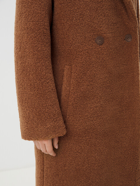Женское пальто тедди MAISON DAVID, Артикул SONIA_TEDDY 05, коричневый | 4459158. Ракурс 3
