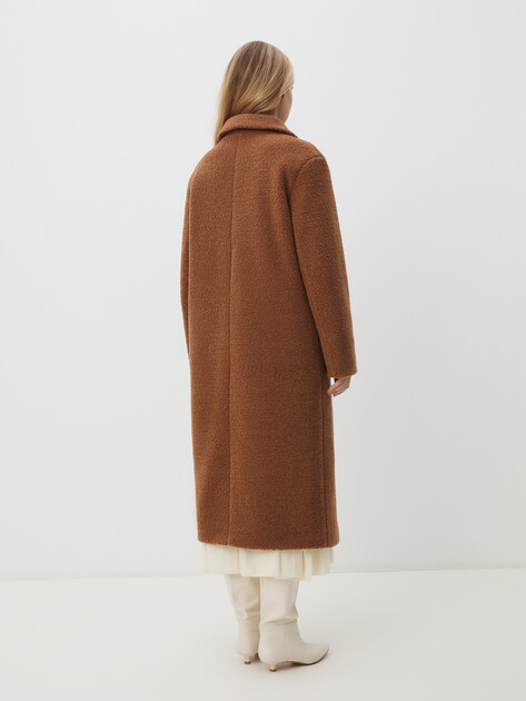 Женское пальто тедди MAISON DAVID, Артикул SONIA_TEDDY 05, коричневый | 4459158. Ракурс 4