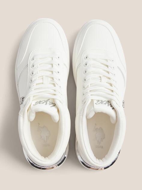 Женские высокие кеды U.S.POLO ASSN. ALON GLB 5PR, Артикул 102025286, белый | 4459202. Ракурс 4 Женские высокие кеды U.S.POLO ASSN. ALON GLB 5PR, Артикул 102025286, белый | 4459202. Ракурс 4