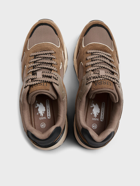 Мужские кроссовки U.S.POLO ASSN. PALMY GLB 5PR, Артикул 102022158, серо-коричневый | 4459848. Ракурс 4