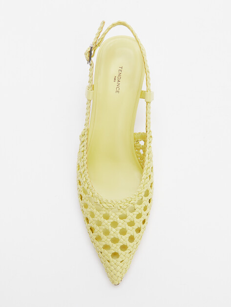 Женские туфли с открытой пяткой (слингбэк) TENDANCE, Артикул GLC8257D-01, зеленовато-желтый | 4460700. Ракурс 5