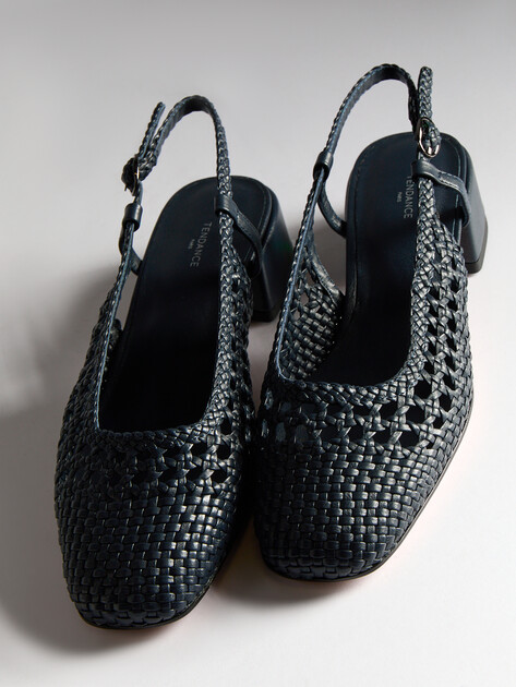 Женские туфли с открытой пяткой (слинг-бэк) TENDANCE, Артикул GLC7223K-02, темно-синий | 4460820. Ракурс 5