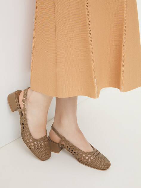 Женские туфли с открытой пяткой (слинг-бэк) TENDANCE, Артикул GLC7223K-02, зеленовато-коричневый | 4460827. Ракурс 2