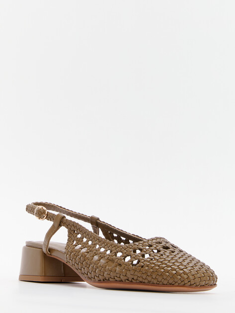 Женские туфли с открытой пяткой (слинг-бэк) TENDANCE, Артикул GLC7223K-02, зеленовато-коричневый | 4460827. Ракурс 3