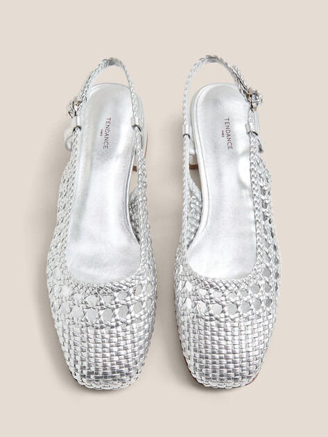 Женские туфли с открытой пяткой (слинг-бэк) TENDANCE, Артикул GLC7223K-02, серебряный | 4460834. Ракурс 5