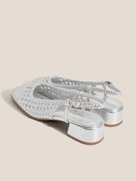 Женские туфли с открытой пяткой (слинг-бэк) TENDANCE, Артикул GLC7223K-02, серебряный | 4460834. Ракурс 6