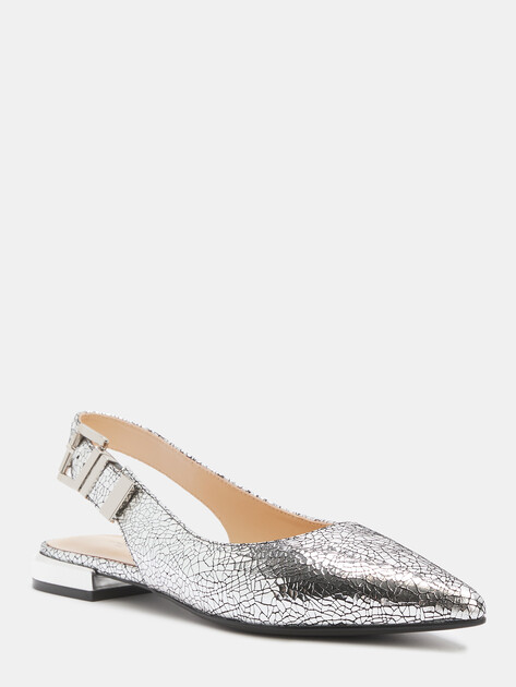 Женские балетки с открытой пяткой (слинг-бэк) TENDANCE, Артикул GLC7531-01, серебряный | 4460849. Ракурс 3